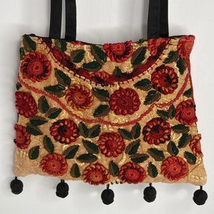 Handmade Boho Handbag Embroidery Bag - Unique design front & back Shoulder bag